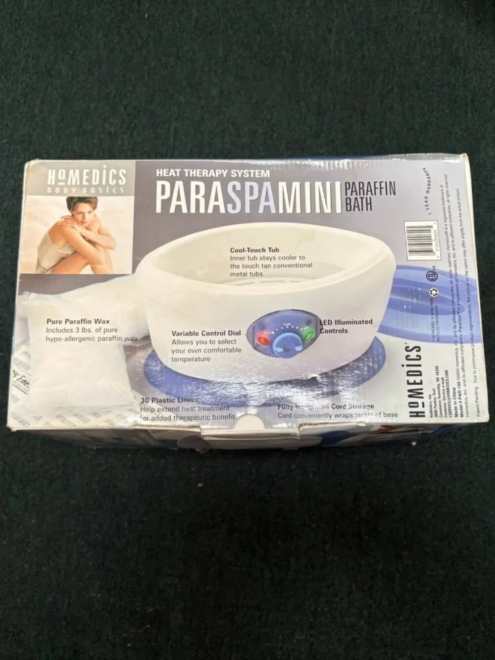💙 HoMedics ParaSpa Mini Paraffin Bath Set — Heat Therapy System with Wax Refill